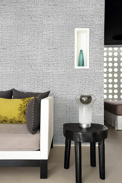 Gray Grasscloth Peel and Stick Wallpaper Textured Contact Paper 15.7inch x 196.8inch Faux Linen Vintage Grasscloth Contact Paper Self Adhesive Removable Wallpaper Vinyl