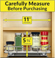 LYNK PROFESSIONAL® Pull Out Spice Rack Organizer for Inside Kitchen Cabinets - 10-3/8 inch Wide - Slide Out Drawer – Chrome Sliding Spice Organization for cabinet - Spice Racks - 1 Tier