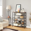 VASAGLE 6-Tier Shoe Rack, Shoe Organizer for Closet, Entryway, 24-30 Pairs of Shoes, Large Shoe Rack Organizer with 5 Metal Mesh Shelves, 11.8 x 39.4 x 43.3 Inches, Rustic Brown and Black ULBS016B01