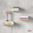 Umbra Conceal, Sturdy Metal Floating Bookshelf for Wall, Silver, Small, Set of 3
