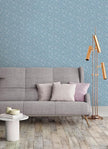 NuWallpaper NU2918 Navy Poplin Texture Peel & Stick Wallpaper, Blue