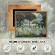 SHENIFY Vintage Landscape Framed Canvas Wall Art Forest Pond Classic Hallway Kitchen Office Decor - 8x10in Natural Framed