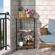 Corner Plant Stand Shelf, 3 Tier Small Shelf Plant Stand for Indoor Plants, Rustic Brown Corner Bookshelf Wall Decor Living Room, 23.2