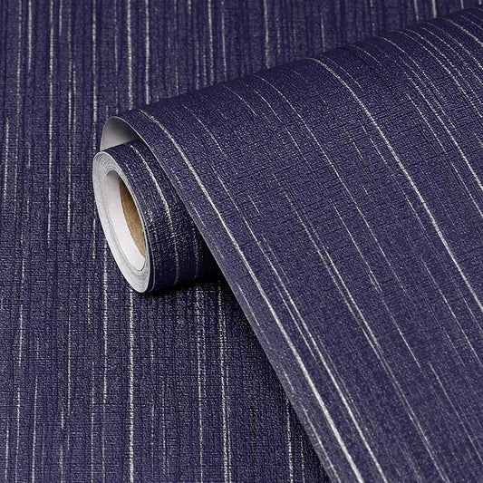 Navy Blue Grasscloth Peel and Stick Wallpaper Texture Contact Paper A Set of 15.7" X 480" Self-Adhesive Linen Removable Wallpaper Cabinets Counter Top Liners