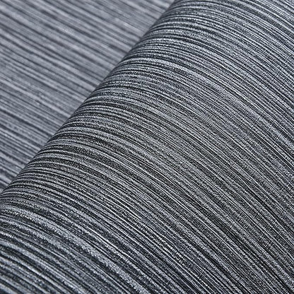 Haimin Grasscloth Wallpaper Textured 24in X 393in Fabric Contact Paper Gray Wall Paper Textured Linen Wallpaper Peel and Stick Self-Adhesive Thick Vinyl Embossed Film Wallpaper (Gray)