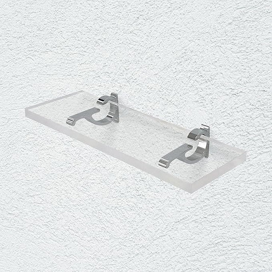 Clear Acrylic Shelves for Wall Storage, 6" W X 30" L, 3/4" Thick Wall Mounted Floating Shelves for Bedroom, Living Room, Bathroom, Kitchen -‎Easy Installation with Screws and Chrome Finish Brackets