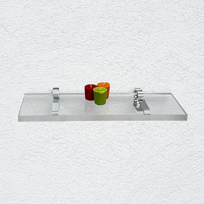 Clear Acrylic Shelves for Wall Storage, 6" W X 18" L, 3/4" Thick Wall Mounted Floating Shelves for Bedroom, Living Room, Bathroom, Kitchen -‎Easy Installation with Screws and Chrome Finish Brackets
