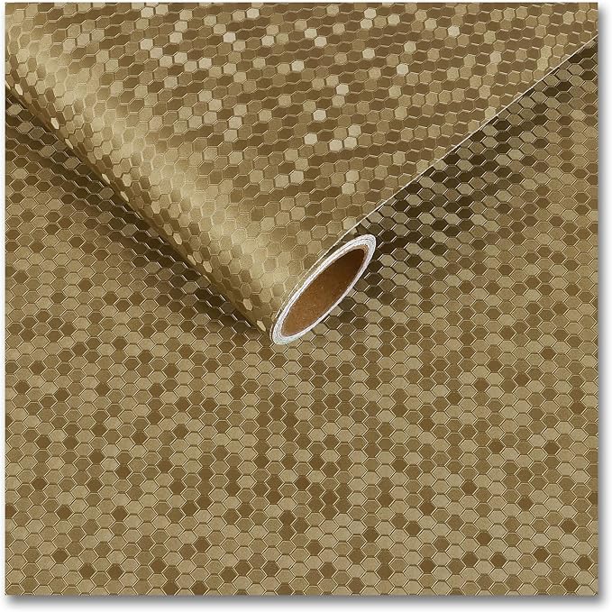 CRE8TIVE Metallic Mustard Gold Peel and Stick Wallpaper Textured 12
