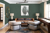 Guvana Grasscloth Peel and Stick Wallpaper Green/Gold Textured Contact Paper Vintage Removable Self Adhesive Wall Paper Thicken Fabric Faux Linen Wallpaper for Bathroom Living Room Decor 78.7inx15.7in