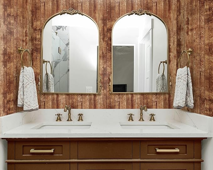 FLFK Vintage Wallpaper Peel and Stick Brown Wood Contact Paper Removable Wallpaper for Bedroom Kitchen Cabinets 16" x 128"