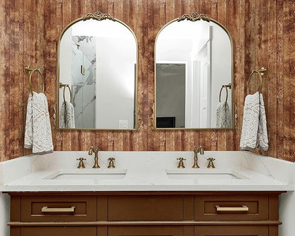 FLFK Vintage Wallpaper Peel and Stick Brown Wood Contact Paper Removable Wallpaper for Bedroom Kitchen Cabinets 16" x 128"