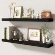 36 Inch Floating Shelves | 6.5 Inch Deep Black Floating Shelves Set of 2 | 36