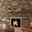 LaCheery Peel and Stick Brick Wallpaper Brown Blue Brick Removable Wallpaper 15.8
