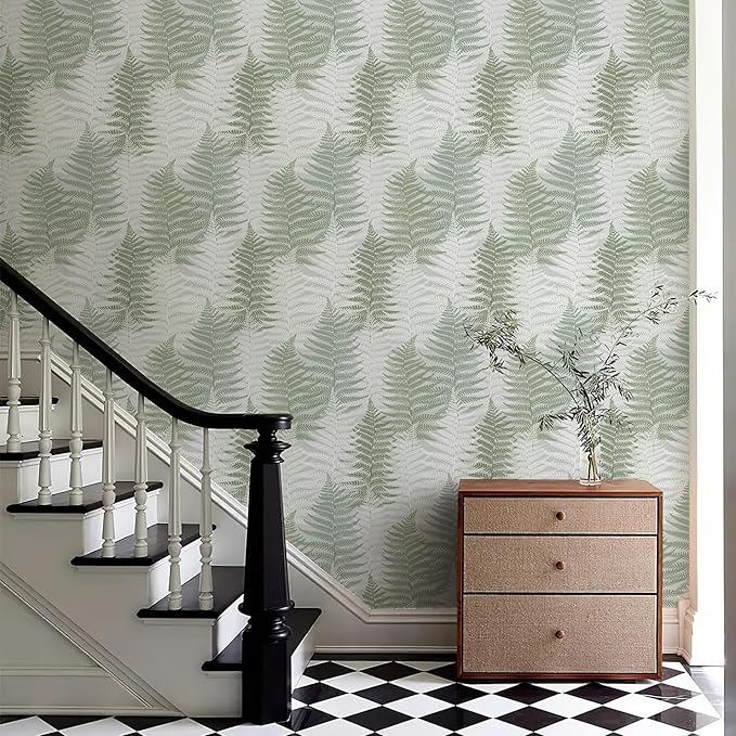 JiffDiff Botanical Fern Peel and Stick Wallpaper 17.73