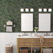 Dark Green Leaf Contact Paper for Cabinets Sage Green Peel and Stick Wallpaper 16x197inch Matte Thick Removable Vinyl Self Adhesive Wall Paper Rolls Waterproof Plant Flower Vinyl Wrap for Shelf Liner