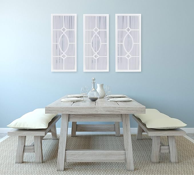 Kate and Laurel Cassat Casual Modern Window Wall Accent Mirror, White