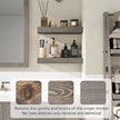 Marsmiles Wood Floating Shelves for Wall - 24 Inch Grey Wood Floating Shelves Set of 2-24 Inch Wide x 7.7 Inch Deep x 1.6 Inch Thick Rustic Wooden Shelves for Room Wall
