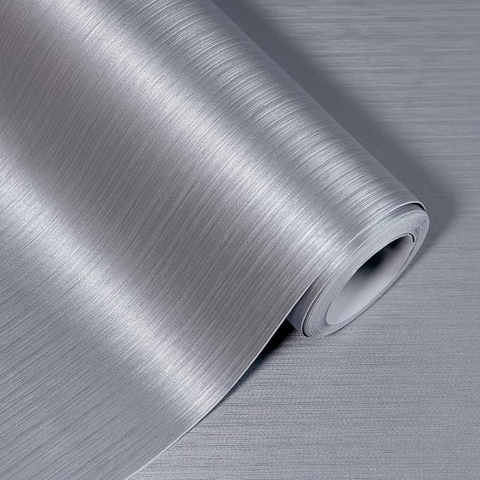 Silver Peel and Stick Wallpaper 15.7