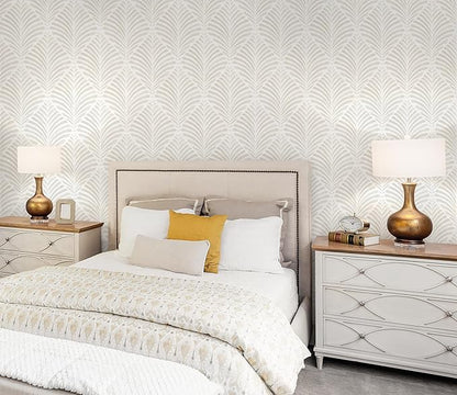 Safiyya 17.3"x393" Peel and Stick Wallpaper Boho Contact Paper Beige Neutral Modern Geometric Wall Paper Self Adhesive Removable Wallpaper for Bedroom Vinyl Rolls