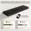 32 Inch Floating Shelves | 6.5 Inch Deep Black Floating Shelves Set of 2 | 32
