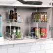Simple Houseware 2-Tier Spice Rack Slide Out Wire Basket Drawer Organizer, White