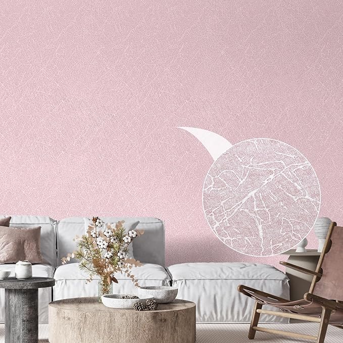 Pink Silk Wallpaper Embossed Peel and Stick Wallpaper A Set of 17.7 inch X 480 inch Textured Self-Adhesive Removable Contact Paper Waterproof Vinyl Roll for Bedroom Cabinet Furniture