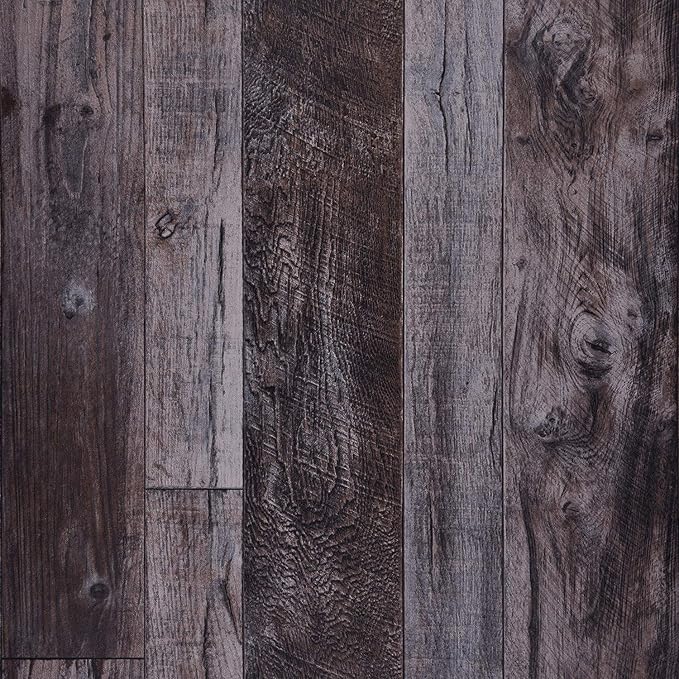WENMER 17.71" x 118" Grey Wood Peel and Stick Shiplap Self-Adhesive Wallpaper Planks for Countertop, Cabinet, Shelf, Wall, Door