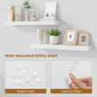 Fun Memories Floating Shelves 30 Inch, Wall Mounted Wood Shelf Set of 2, Farmhouse Decor for Bathroom, Bedroom, Kitchen, Living Room, White