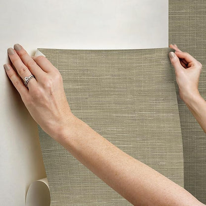 NuWallpaper Neutral Grasscloth Peel & Stick Wallpaper, NUS2215