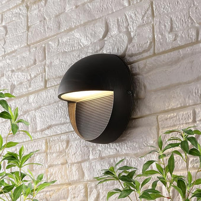 JONATHAN Y 6.25" Rustic Black Modern Round Outdoor Integrated LED Wall Sconce Light, Metal/Glass Waterproof Exterior Downlight for Porch, Patio, and Entryway, ETL Listed (JYL7441C)