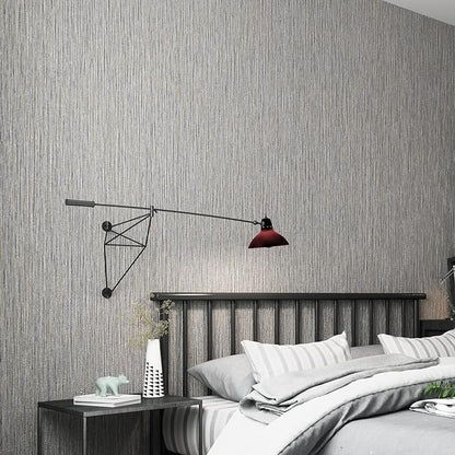 Haimin Grasscloth Wallpaper Textured 24in X 393in Fabric Contact Paper Brown Wall Paper Textured Linen Wallpaper Peel and Stick Self-Adhesive Thick Vinyl Embossed Film Wallpaper (Gray Brown)