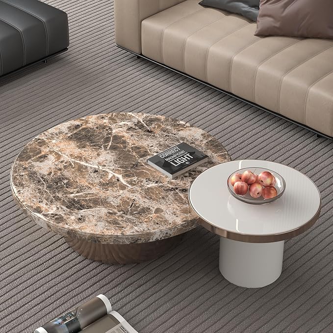 JSEVEM 31"×157" Extra Wide Thick Brown White Marble Wallpaper Peel and Stick Waterproof Brown Marble Contact Paper Vinyl DIY Faux Granite Tile Stickers for Kitchen Countertops Bedroom Bathroom Walls