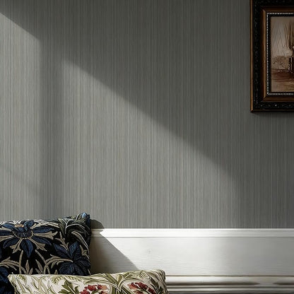 20.8" x 393.7" Gray Grasscloth Peel and Stick Wallpaper, Textured Wallpaper for Decor Bedroom Kitchen Cabinet
