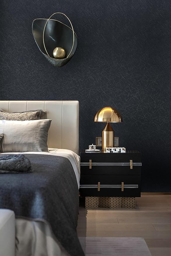 Safiyya Peel and Stick Wallpaper Blackish Blue Silk Wallpaper Textured Blackish Blue Contact Paper Decorative Modern Solid Color Contact Paper for Walls Vinyl Rolls 393