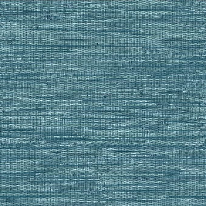 NuWallpaper Steel Blue Grassweave Peel & Stick Wallpaper, NU2874