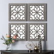2 PCS Square Rustic Wall Mirror, Farmhouse Wall Mirrors Decorative Brown Wall Mirror for Bedroom Entry Living Room Dining Room (12”x12”)