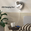 URSOLA Wall Light LED Wall Sconce with On/Off Switch USB Charging Port 110 Volt Hardwired Wall Lamp 350 Rotatable Up Down Sconces Wall Lighting (Grey)