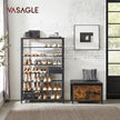 VASAGLE 8 Tier Shoe Rack, Shoe Organizer for Closet, Entryway, 32-40 Pairs of Shoes, Large Shoe Rack Organizer with 7 Metal Mesh Shelves, 11.8 x 39.4 x 59.8 Inches, Rustic Brown and Black ULBS012B01
