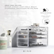 BINO THE MANHATTAN SERIES Acrylic Makeup Drawer Organizer-3 Large 2 Small Drawer | Clear Beauty Organizers and Storage| Cosmetic & Makeup Organizer | Home Organization| Jewelry & Vanity Accessories