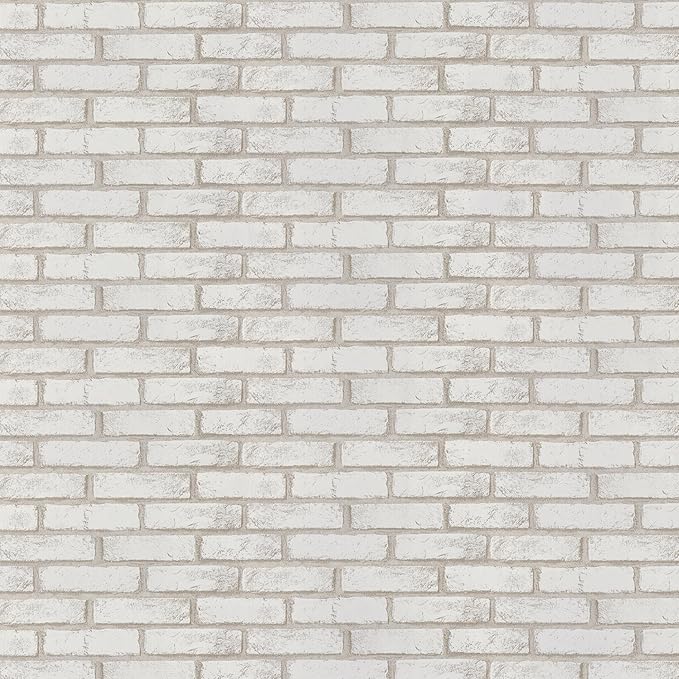 Timeet Beige White Brick Peel and Stick Wallpaper 17.7