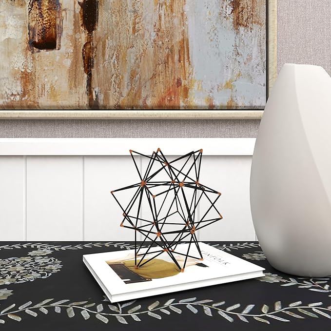 Deco 79 Metal Geometric Decorative Sculpture Home Decor Statue with Gold Accents, Accent Figurine 7