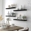 24 Inch Floating Shelves for Wall Rustic Black Wood Wall Shelves for Bedroom Set of 4
