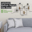 Greenco Gray Floating Cube Shelves - Intersecting Wall Mounted Shelves - Bedroom Decor for Men - Wall Decor Square Shelves for Bedrooms, Living Rooms & More - Set of 4 Box Shelves