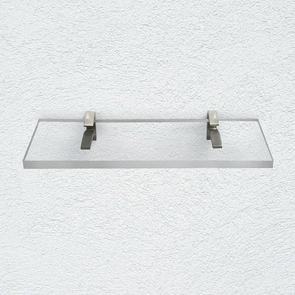 Clear Acrylic Shelves 6" W x 16.5 L, 3/4" Thick Wall Mounted Transparent Acrylic Shelves for Bedroom, Living Room, Bathroom, Kitchen -‎ Brushed Nickel Brackets, Pack of 2