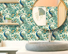 FLFK Green Peacock Wallpaper,Peel and Stick Wall Mural for Living Room, Bedroom, Kitchen, Office, Apartment Decor 16