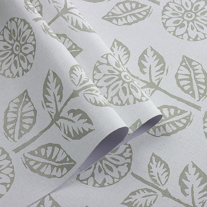 Wudnaye Vintage Floral Peel and Stick Wallpaper Beige Floral Contact Paper 17.7in × 393.7in Tulip Self Adhesive Wallpaper Boho Flowers Removable Waterproof Wall Paper for Bathroom Bedroom Decorative