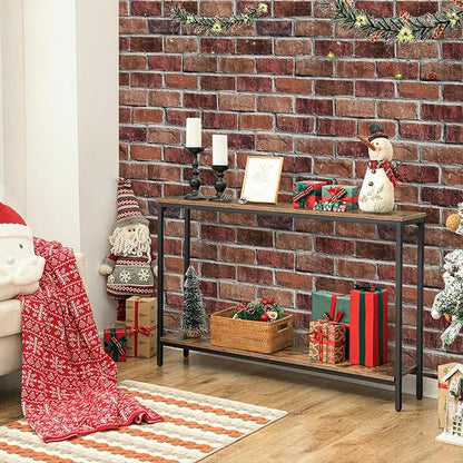Rugreat Red Brick Peel and Stick Wallpaper Faux Brick Contact Paper for Cabinets Self Adhesive Removable Wallpaper for Backsplash Waterproof Textured Contact Paper for Fireplace Vinyl 17.3inW 197inL