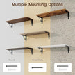 RICHFOCUS Floating Shelves for Wall Decor, 24Inch Shelves Set of 2, 24W x 8D Floating Shelves Wall Mounted with Metal Brackets, Rustic Wood Shelves for Living Room Bedroom Kitchen, Walnut