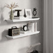Fun Memories Floating Shelves 36 Inch Long, 9.3 Inch Deep Classic Crown Molding Floating Shelves for Wall, Rustic Wooden Shelves for Wall Decor Bathroom, Kitchen, Office, (White, 2Pack)