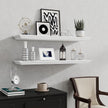 Fun Memories Floating Shelves 36 Inch Long, 9.3 Inch Deep Classic Crown Molding Floating Shelves for Wall, Rustic Wooden Shelves for Wall Decor Bathroom, Kitchen, Office, (White, 2Pack)